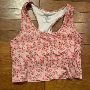 Floral Workout Cropped Tank